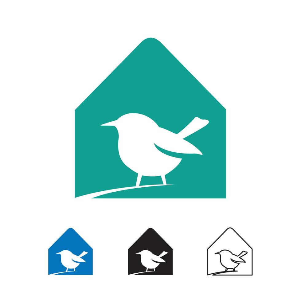 Vogel Haus Logo Vektor Symbol Illustration Zuhause modern Vogel Logo Design Konzept.