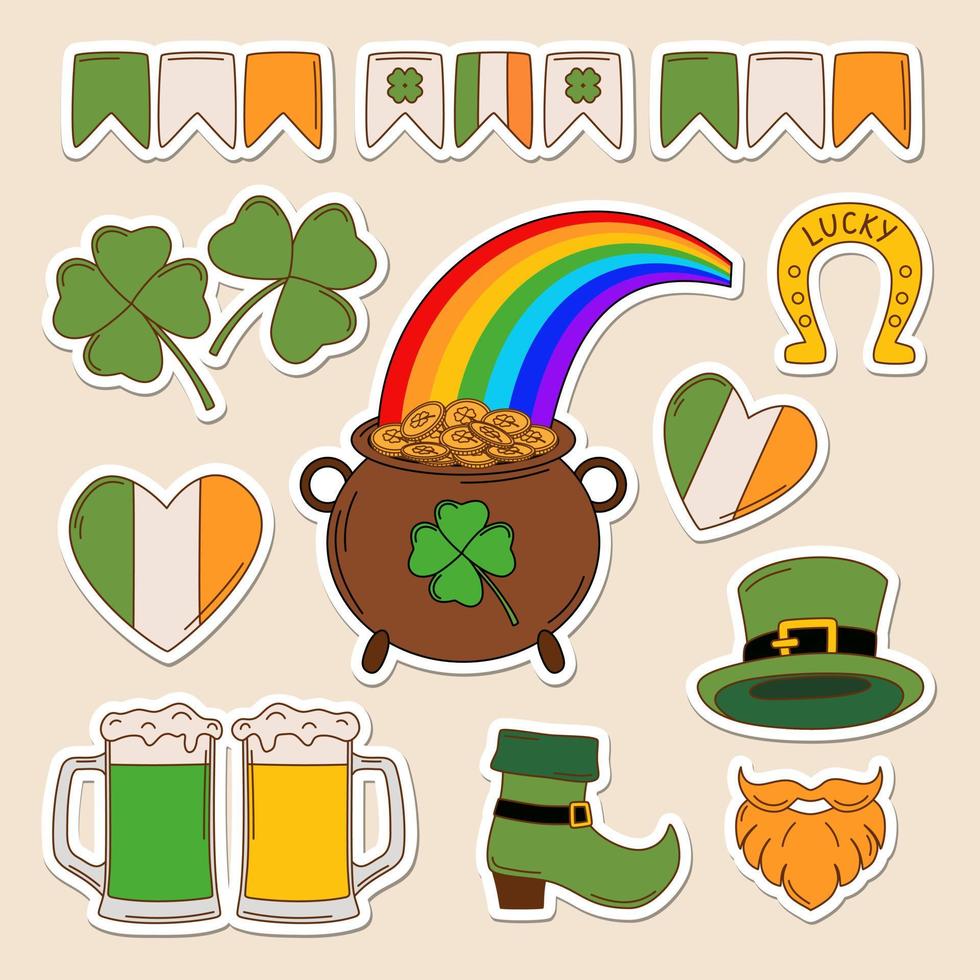 st. Patricks dag vektor illustration uppsättning