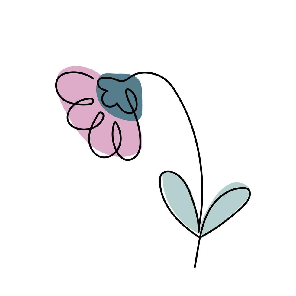 Vektor Rosa Kamille Blumen mit umrissen Silhouette isoliert auf Weiß Hintergrund. Design zum Logo, Geschäft Karte, Flyer.