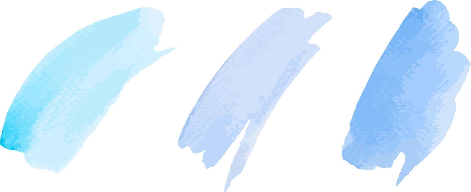 vattenfärg stänk pastell blå borsta stroke isolerat hand dragen samling vektor