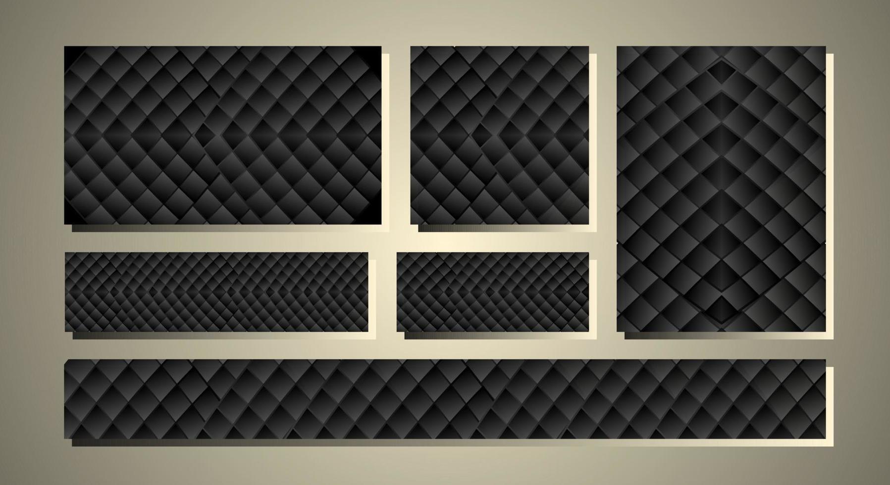 uppsättning av svart och vit bakgrund med lutning textur former. företag ad baner. social media mallar, omslag, affisch. vertikal, horisontell och fyrkant. vektor