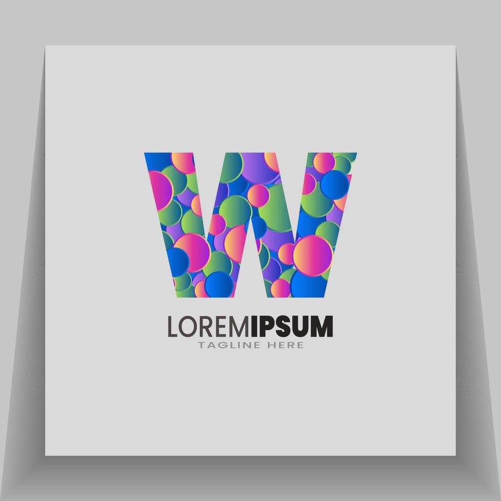 w Brief Logo bunt mit Kreis geometrisch Formen. modern abstrakt Logo Vorlage, zum Marke Identität Symbol markieren. vektor