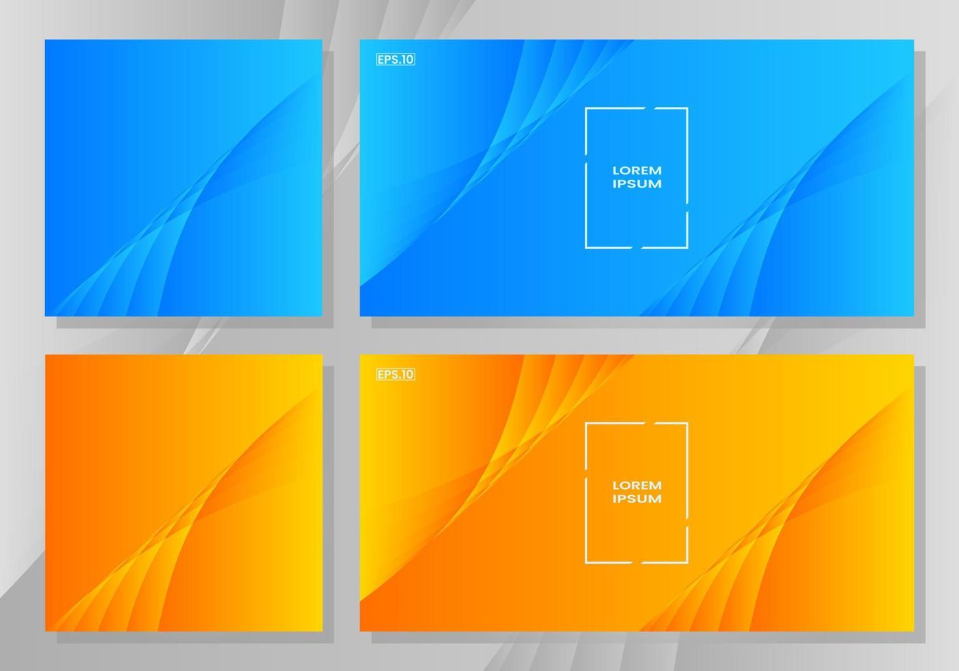 företag kort mall. blå och gul abstrakt bakgrunder. horisontell och fyrkant mall. vektor illustration. eps 10.