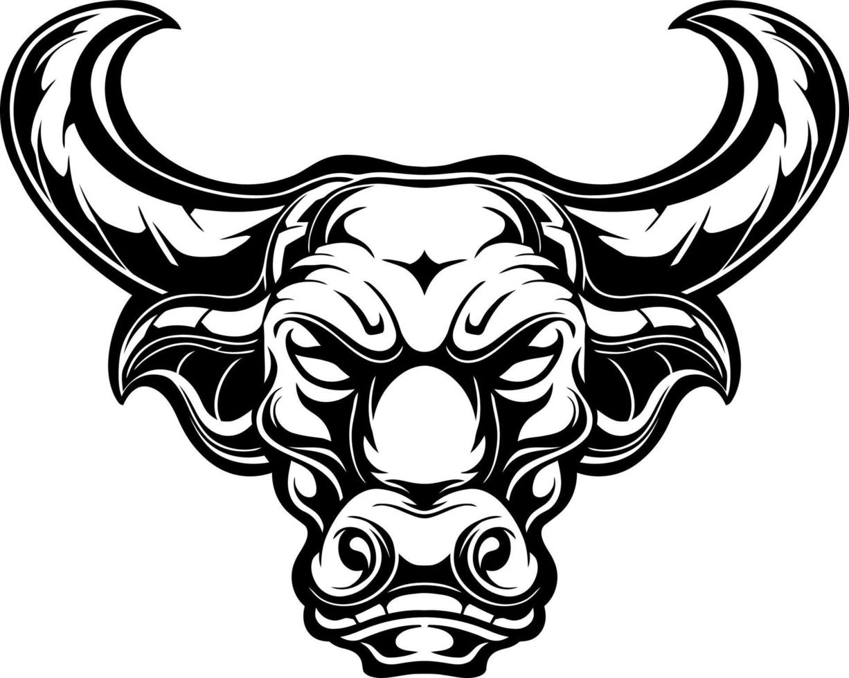 bull head line art vektor