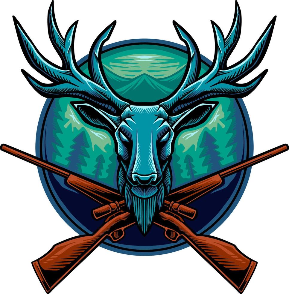 Deer hunter logotyp design vektor
