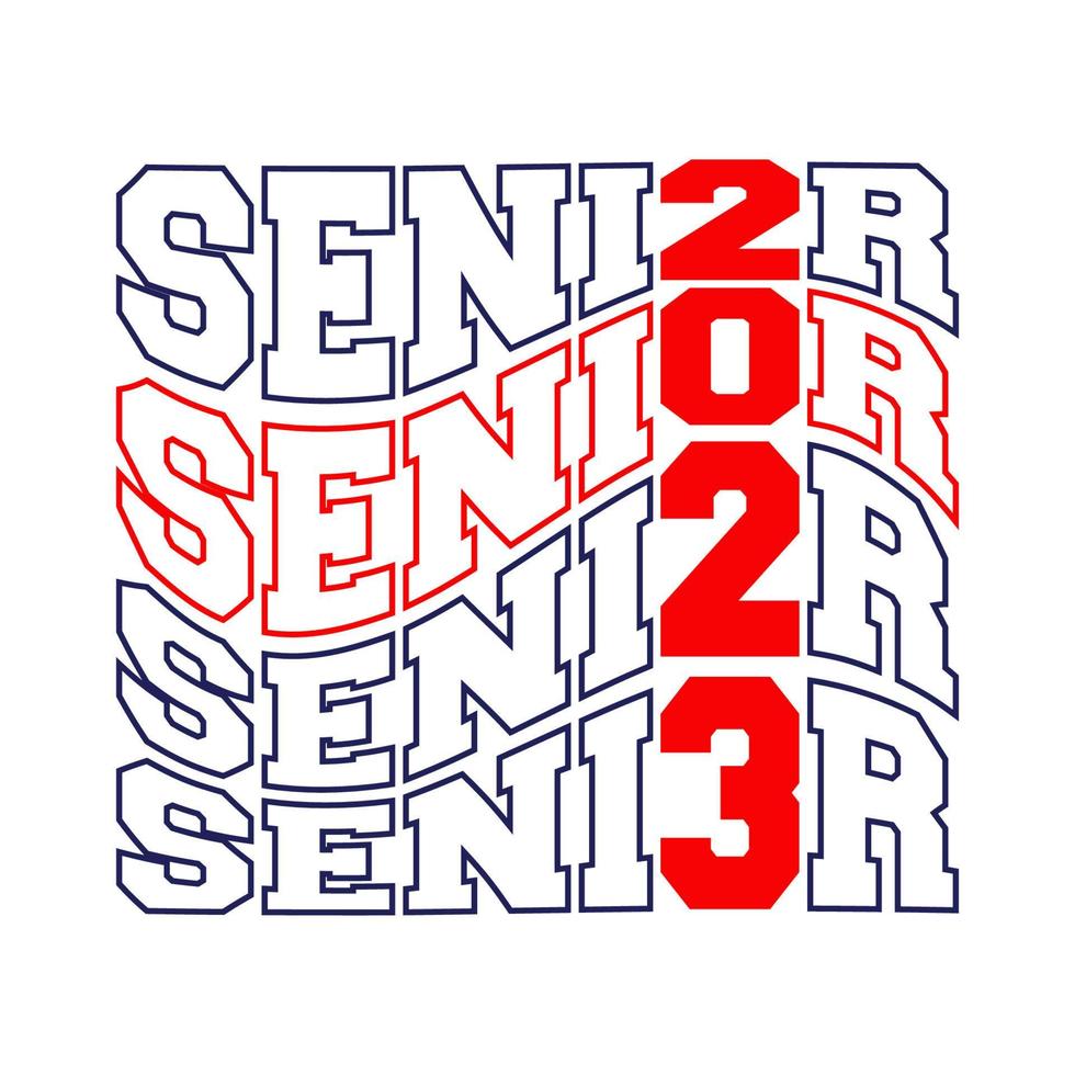 Senior 2023 Vektor Illustration T-Shirt Design zum Abschluss