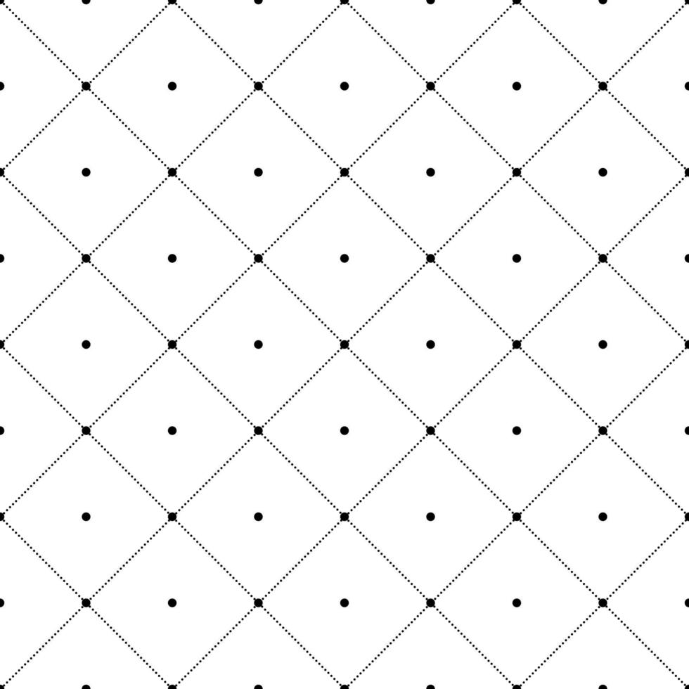 sömlös mönster geometrisk polka punkt och diamant svartvit tona svart bakgrund, bricka mönster, randig skjorta. vektor