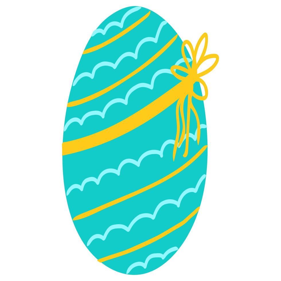 hand dragen påsk ägg närvarande dekorerad med mönster och band, semester dekor element för hälsning kort, inbjudan, bakgrund inredning.traditionell ägg i platt stil isolerat på vit bakgrund vektor