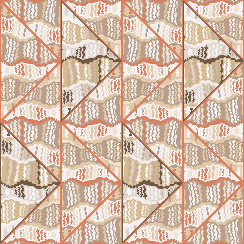 Stammes- Mosaik Fliese. abstrakt kritzeln nahtlos Hintergrund Muster. vektor