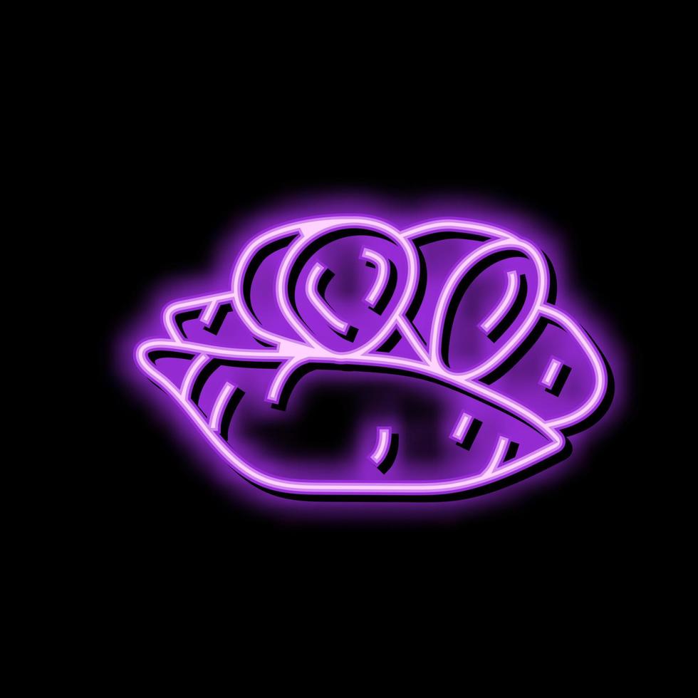 Schnitt lila Süss Kartoffel Neon- glühen Symbol Illustration vektor