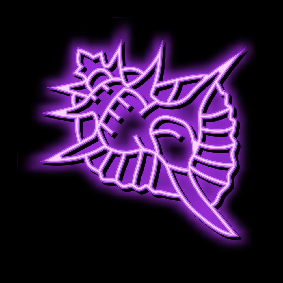 Murex Meer Schale Strand Neon- glühen Symbol Illustration vektor
