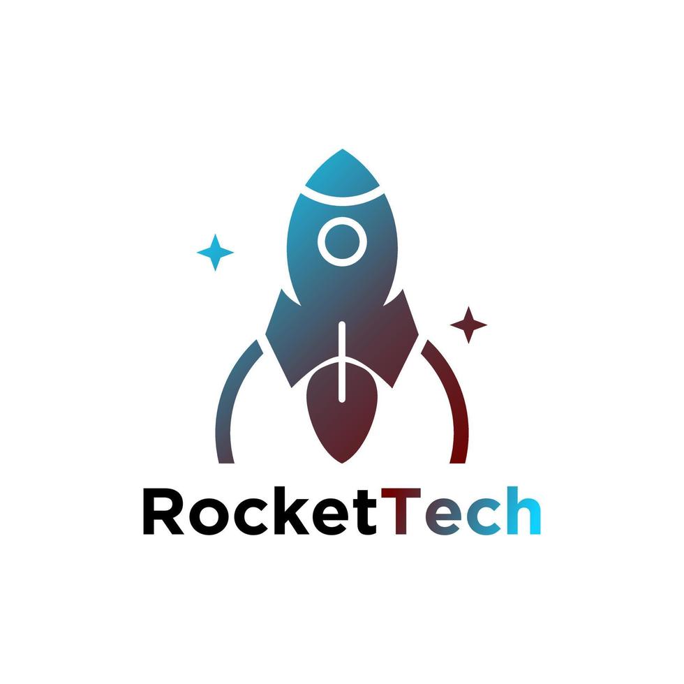 modern Rakete Logo Vektor. Logo Vorlage Vektor mit einfach und bunt Konzept, Rakete Technologie Illustration, Symbol Symbol von Software Technologie Digital Vorlage