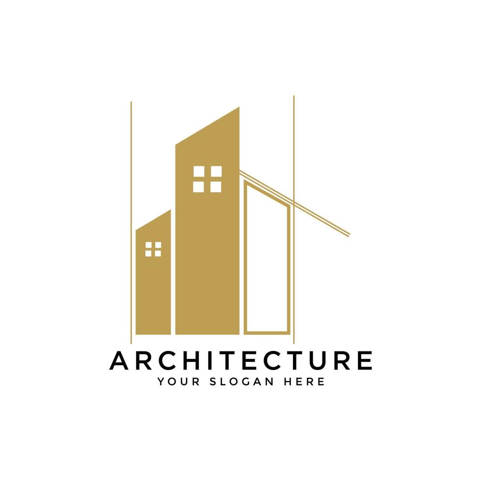 kreativ die Architektur Logo Vorlage mit Geschäft Karte Design. Prämie Vektor