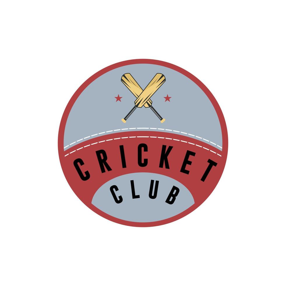 cricket logotyp emblem, cricket team, cricket klubb logotyp design med korsade pinnar vektor