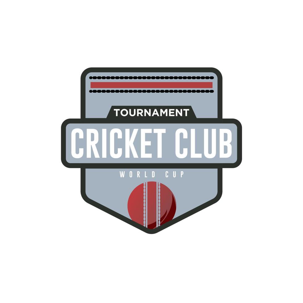 cricket logotyp emblem, cricket team, cricket klubb logotyp design med korsade pinnar vektor
