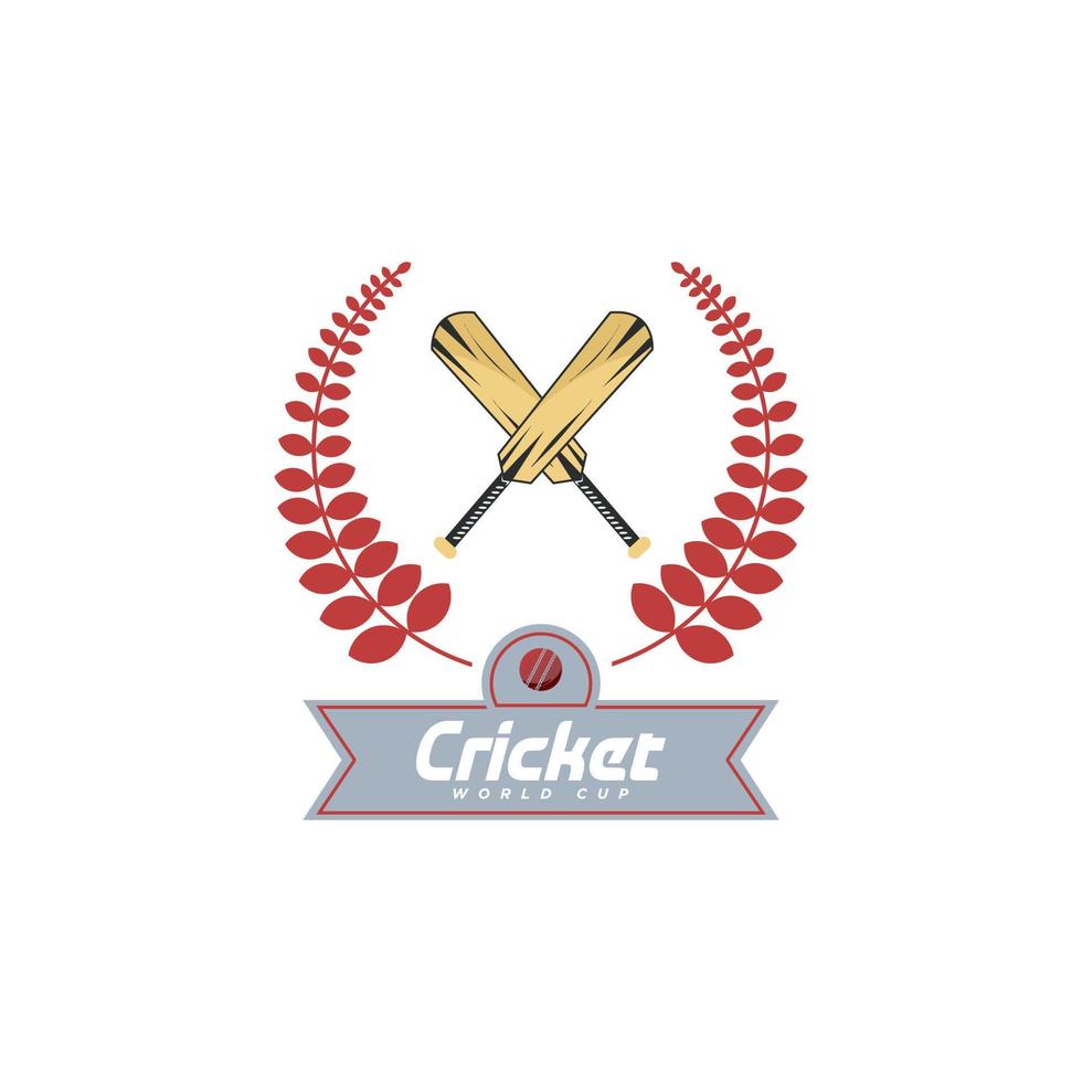 cricket logotyp emblem, cricket team, cricket klubb logotyp design med korsade pinnar vektor