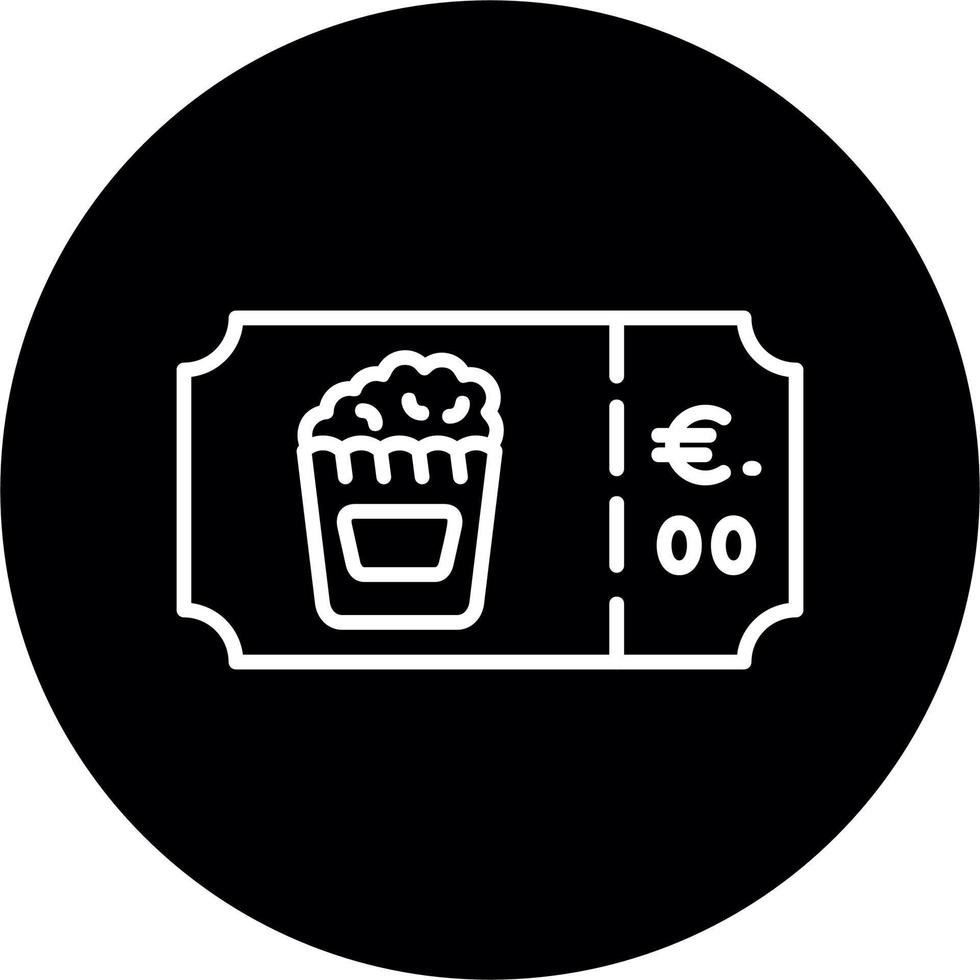 Popcorn Fahrkarte Vektor Symbol