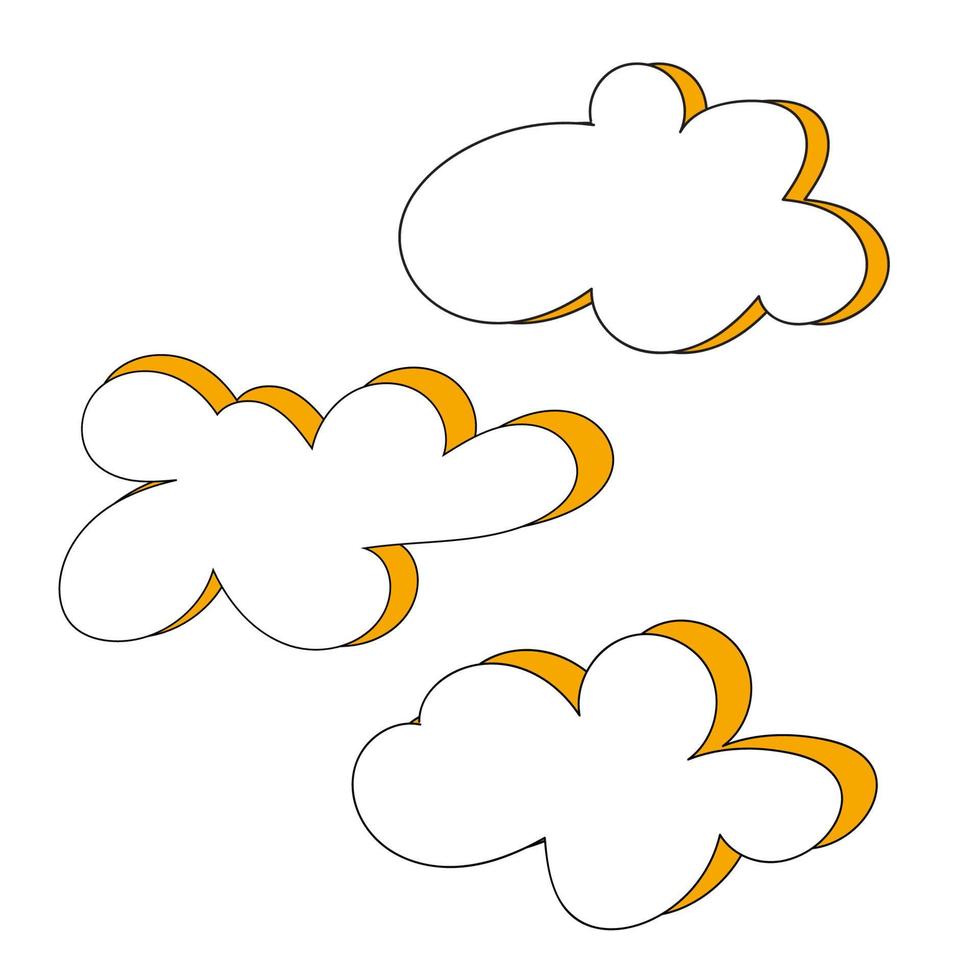 moln. abstrakt vit molnig uppsättning vektor