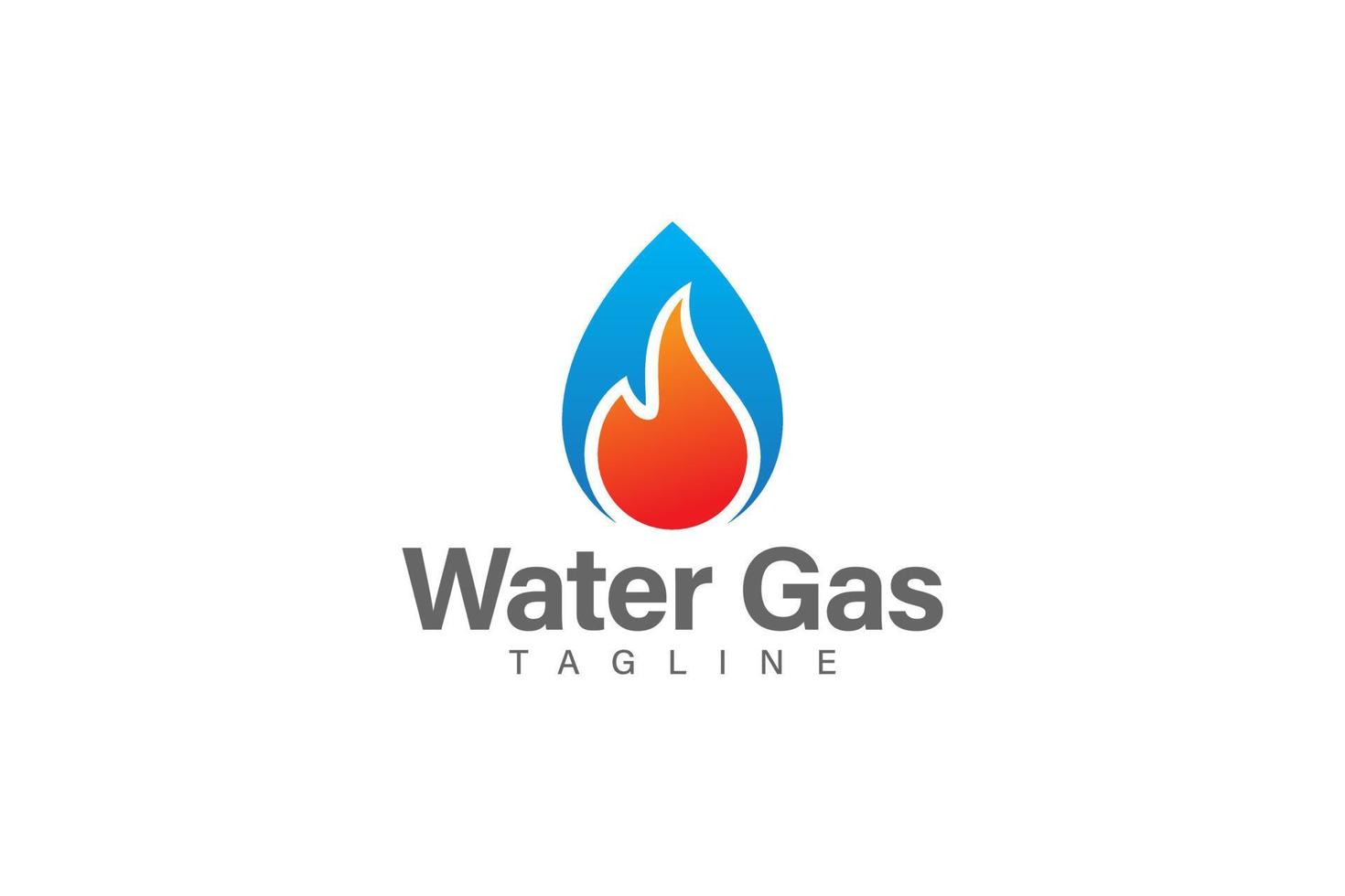 vatten och gas logotyp design vektor