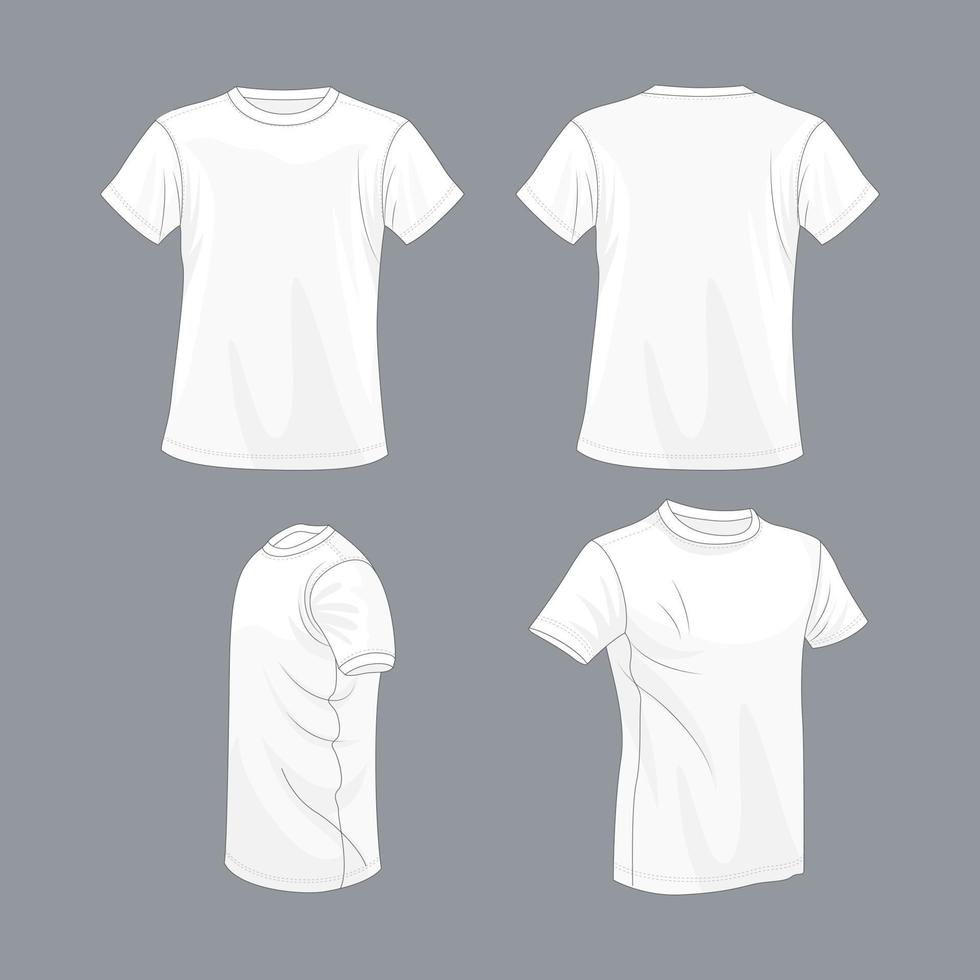 Weiß T-Shirt mit Gliederung Stil vektor