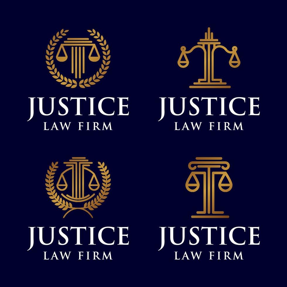 rättvisa advokatbyrå juridisk logotyp ikon vektor mall