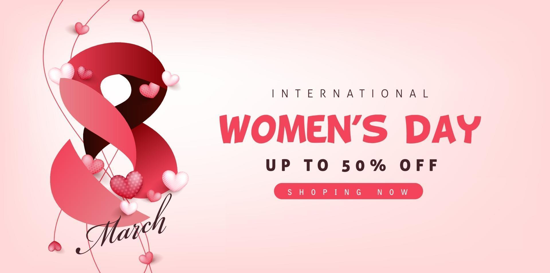 internationell kvinnodagsförsäljnings banner mall. vektor
