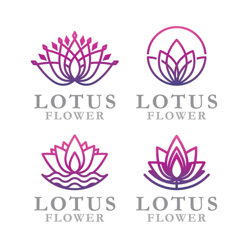 lotus blomma logotyp ikon vektor mall