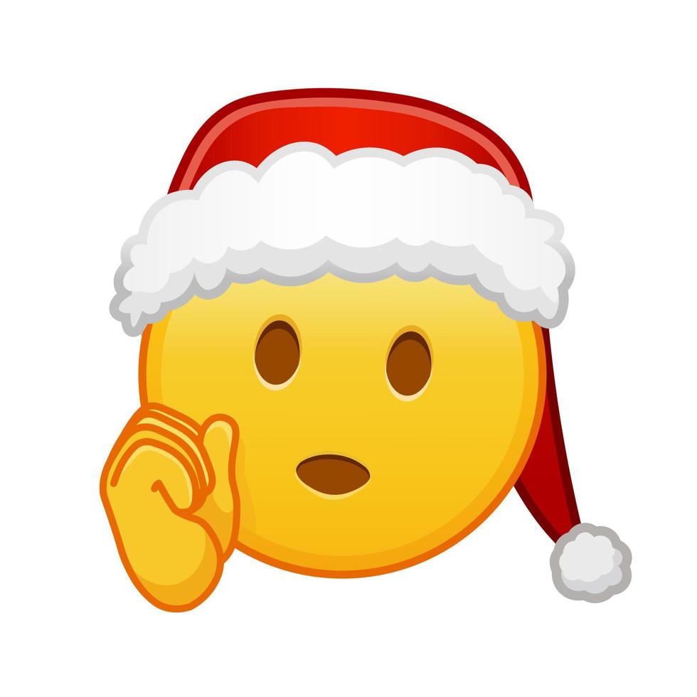 jul ansikte med hand stor storlek av gul emoji leende vektor