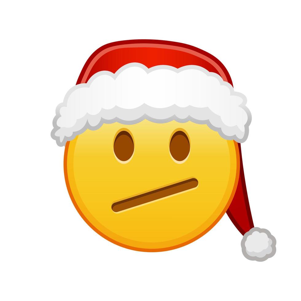 Weihnachten traurig Gesicht groß Größe von Gelb Emoji Lächeln vektor