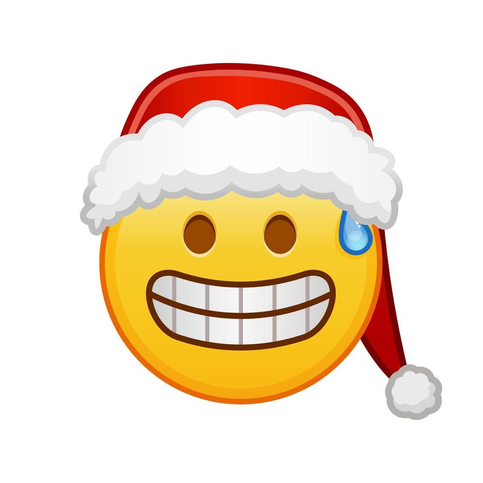 Weihnachten Grimasse auf das Gesicht groß Größe von Gelb Emoji Lächeln vektor