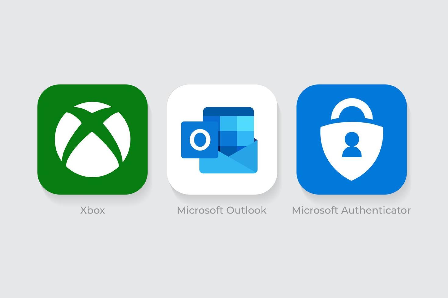 Microsoft syn, autentisering och xbox ikoner vektor