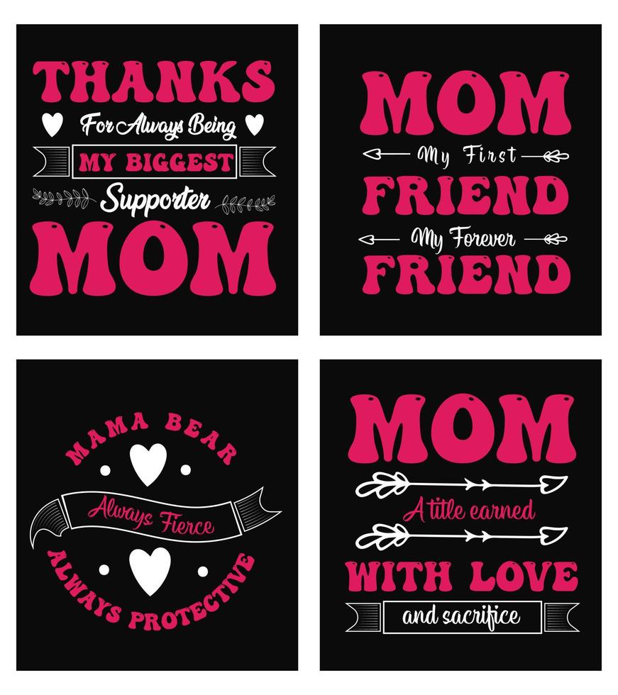 Vektor Mütter Tag Typografie Beschriftung Zitate Designs bündeln zum T-Shirt