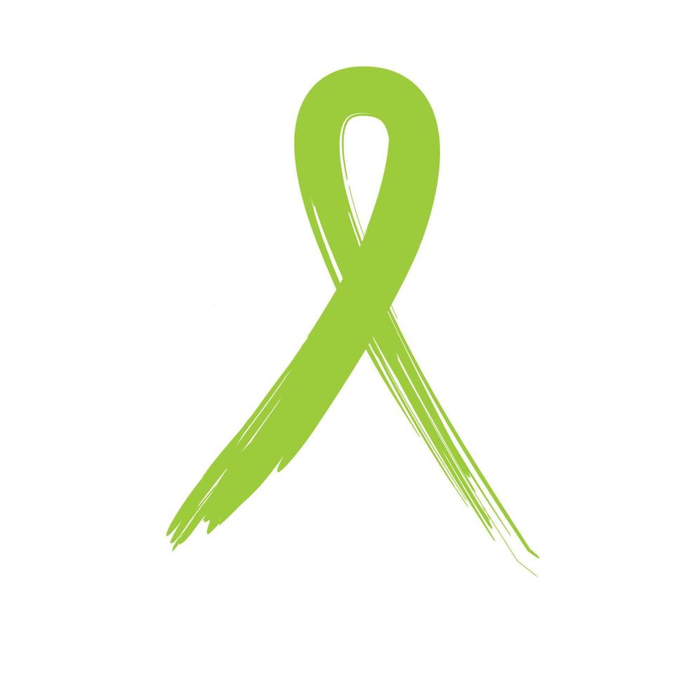 lymfom medvetenhet, kalk grön band, amerikan bög symbol isolerat på vit vektor illustration