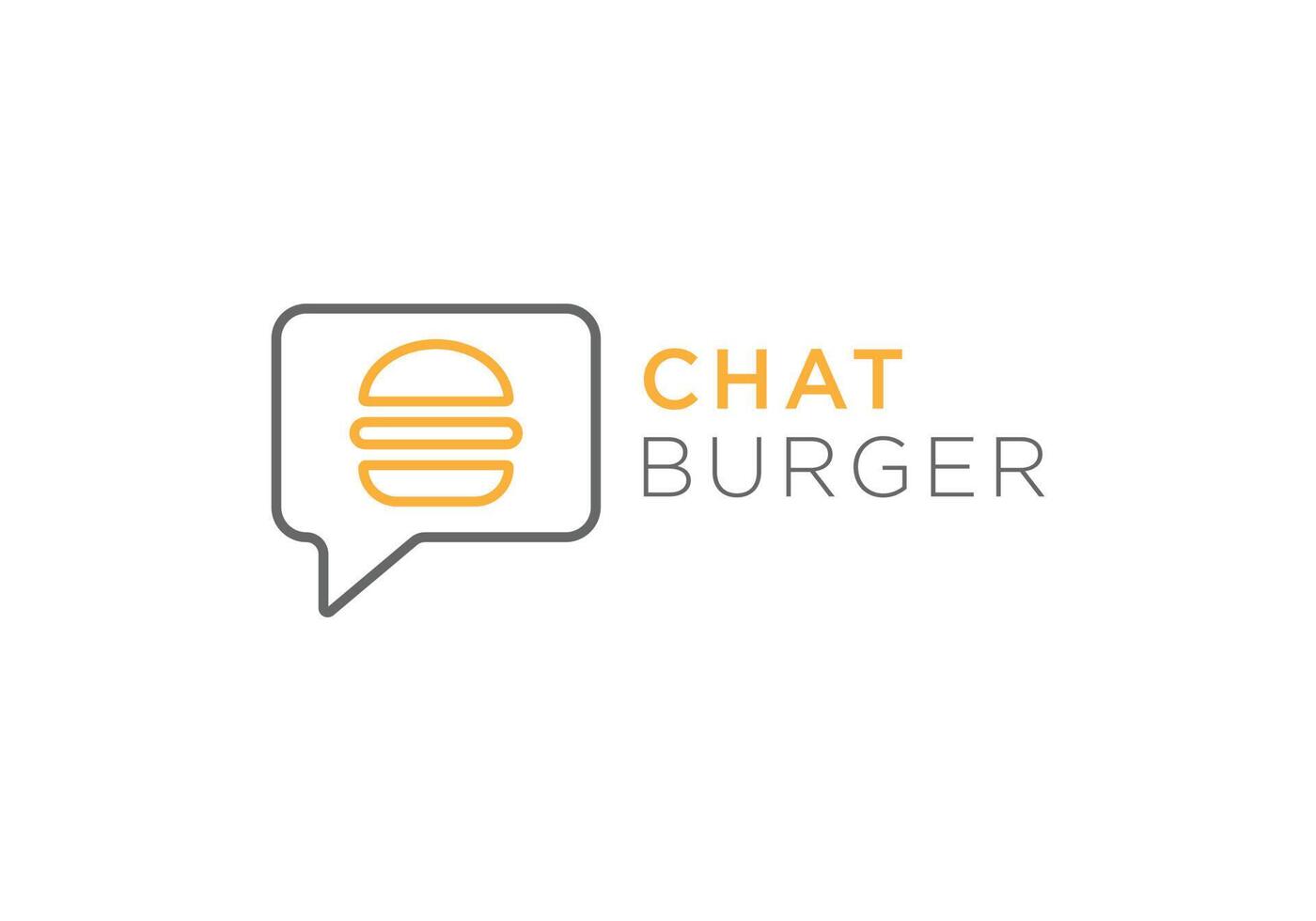 eps10 vektor chatt burger logotyp design mall med Tal bubbla isolerat på vit bakgrund