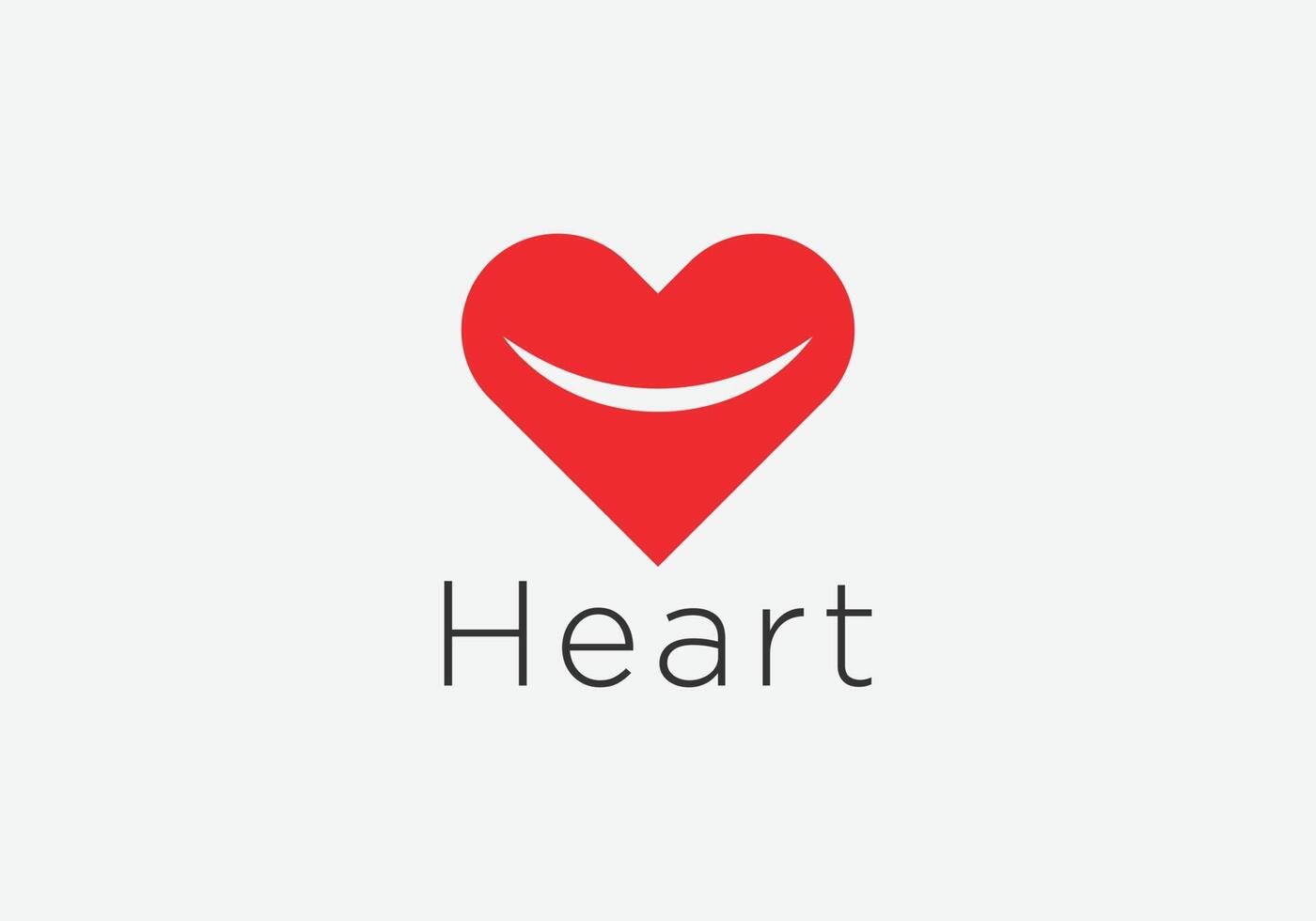 eps10 Vektor Smiley Herz Logo im rot und grau Farbe isoliert auf grau Hintergrund