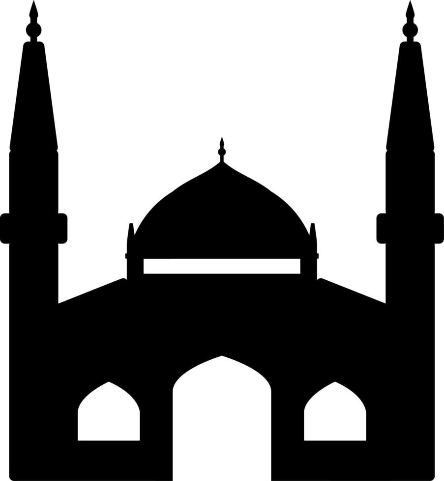 Symbol von Moschee mit einfarbig Farbe zum Ramadan Design Grafik. Vektor Grafik Ressource zum Ramadan Feier im Muslim Kultur und Islam Religion. Symbol zum ein Muslim Platz von Anbetung und beten