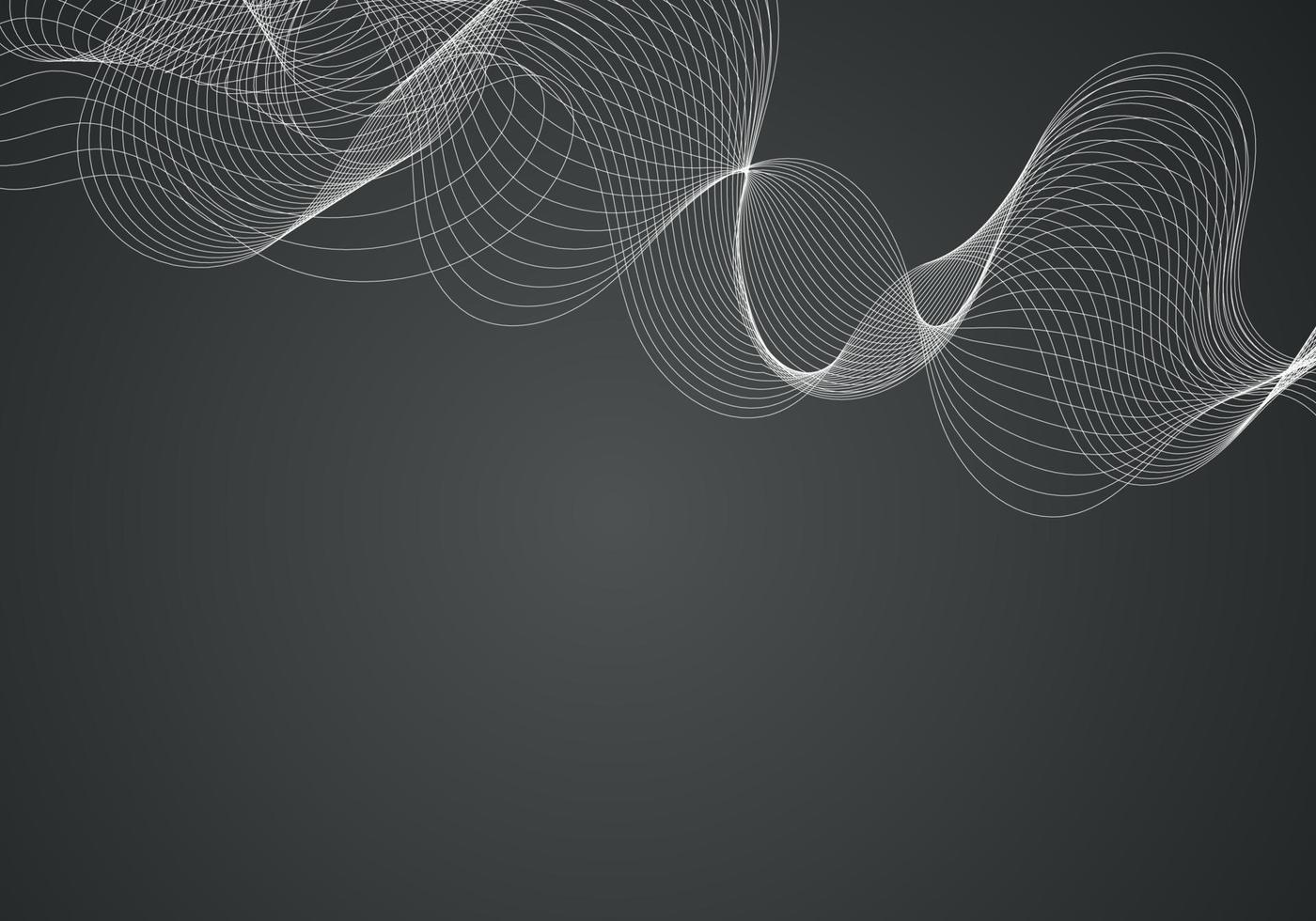 svart abstrakt bakgrund design. modern vågig linje mönster guillocherat kurvor i svartvit färger. premie rand textur för baner, företag bakgrund. mörk horisontell vektor mall