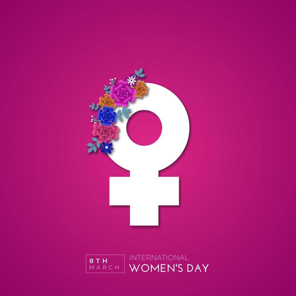 internationell kvinnors dag 8 Mars social media posta vektor