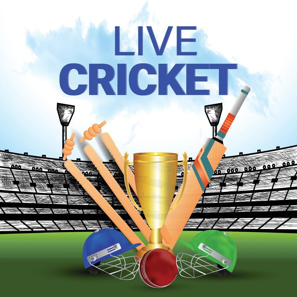 Live-Cricket-Turnier Hintergrund vektor