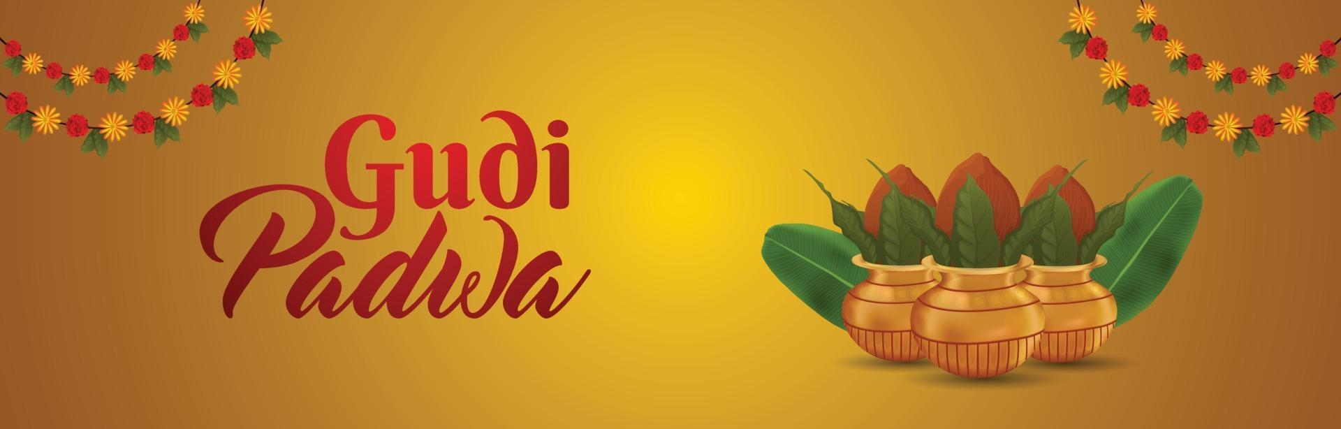 Gudi Padwa kreative Banner oder Header vektor