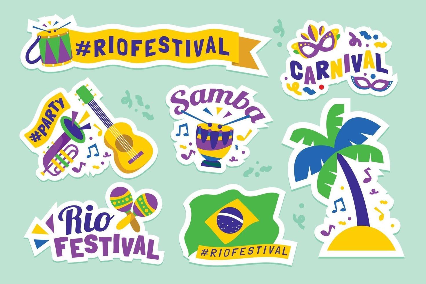 rio festival klistermärke eller etikett vektor