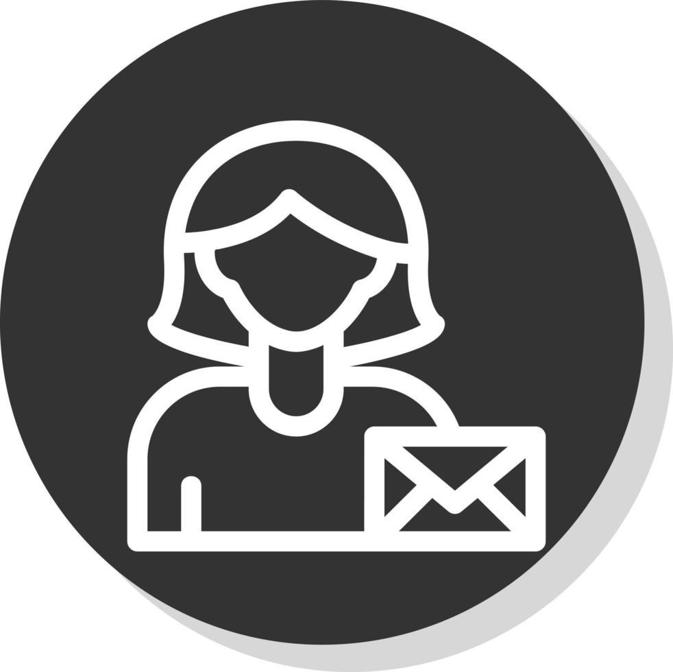 Frau mit Umschlag-Vektor-Icon-Design vektor