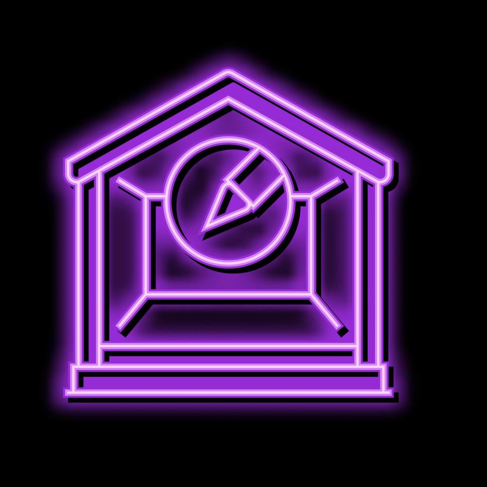 Innere Design Zimmer Zuhause Neon- glühen Symbol Illustration vektor