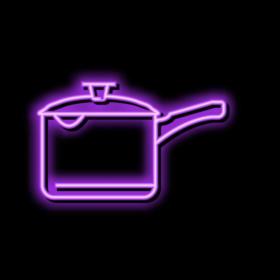 Griff Topf Kochen Neon- glühen Symbol Illustration vektor