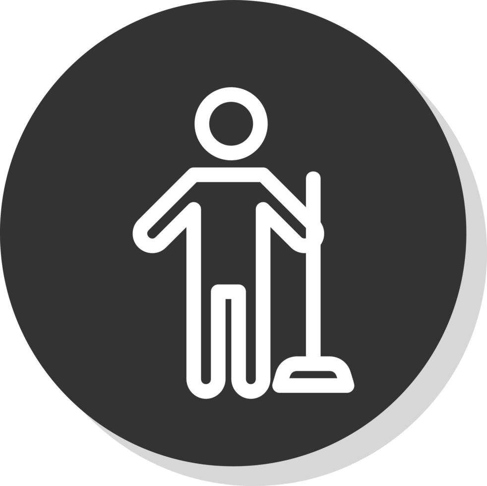 Mann mit Wischer-Vektor-Icon-Design vektor