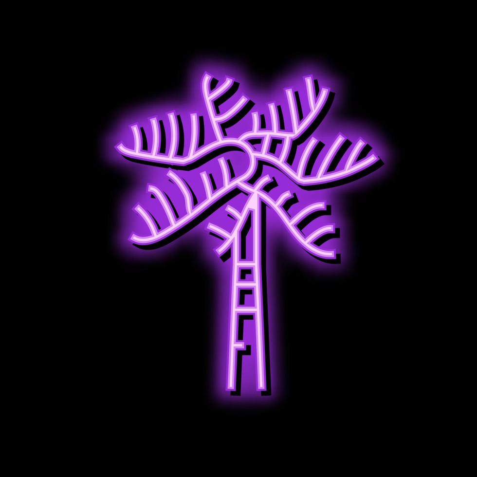 königlich Palme Baum Neon- glühen Symbol Illustration vektor