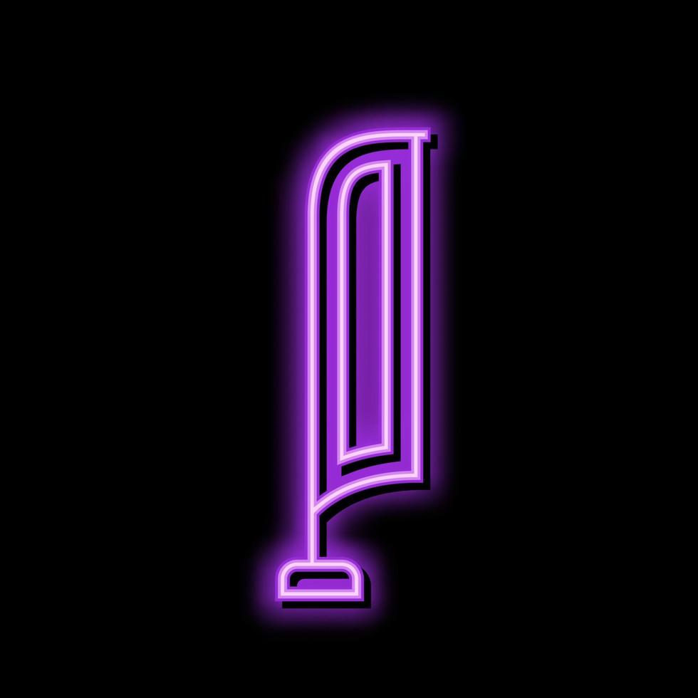marknadsföra flagga neon glöd ikon illustration vektor