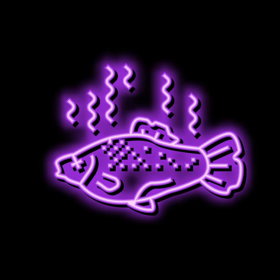 Fisch verfault Essen Neon- glühen Symbol Illustration vektor