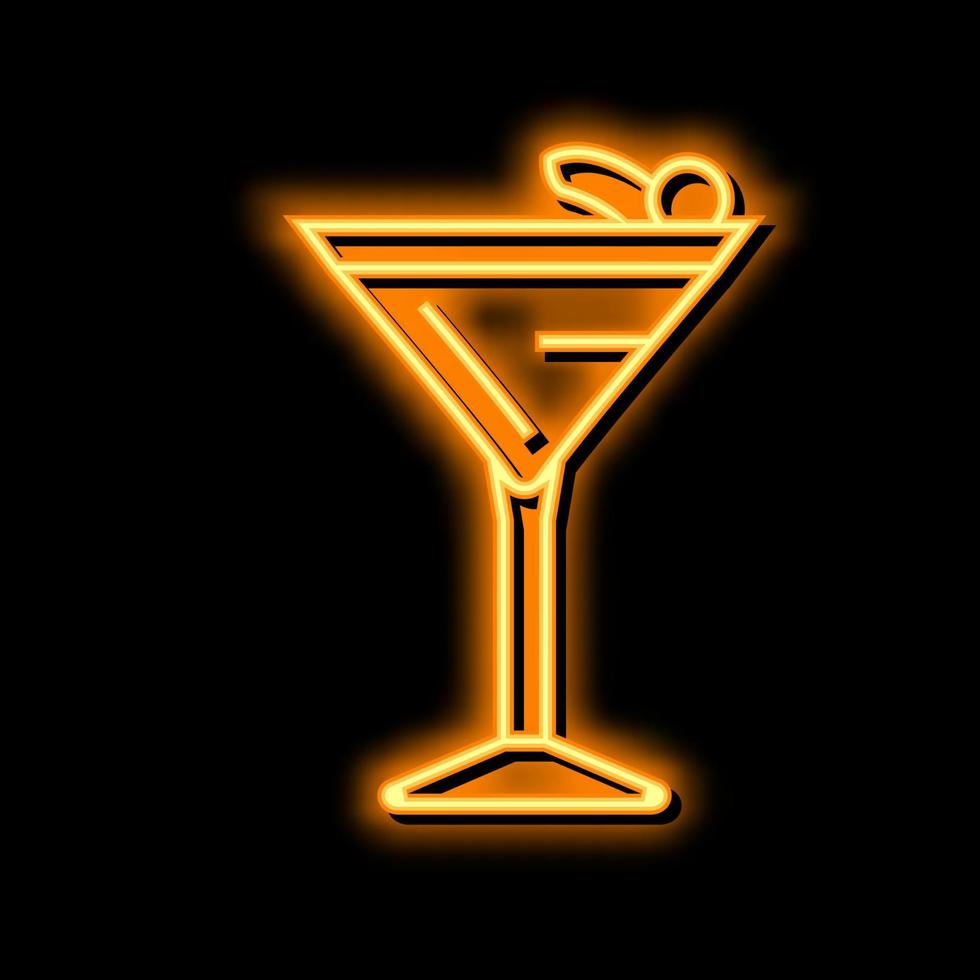 Manhattan Cocktail Glas trinken Neon- glühen Symbol Illustration vektor