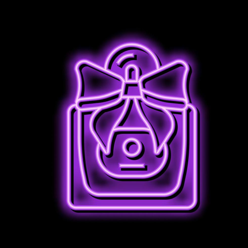 Frauen Parfüm Glas Neon- glühen Symbol Illustration vektor